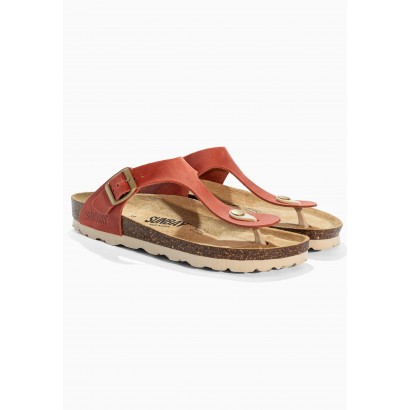 Sandales Camelia Orange en Cuir