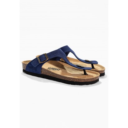 Sandales Camelia Bleu Marine en Cuir Suédé