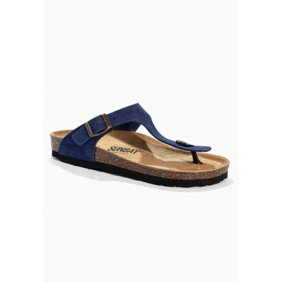 Sandales Camelia Bleu Marine en Cuir Suédé