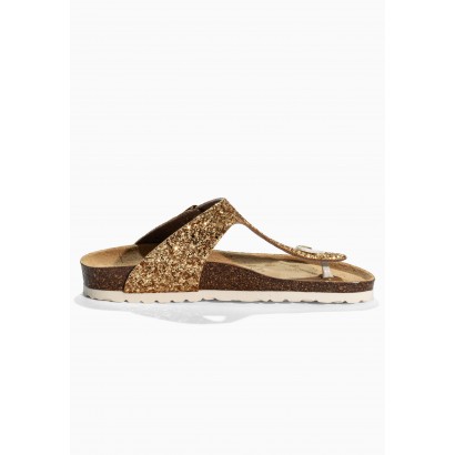 Sandales Camelia Doré pailletté