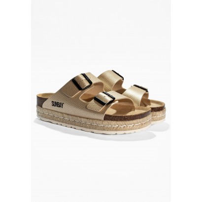 Sandales Orange  Doré