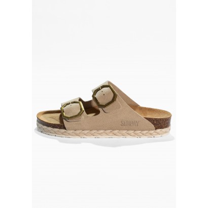 Sandales Turmero Beige en Cuir Suédé