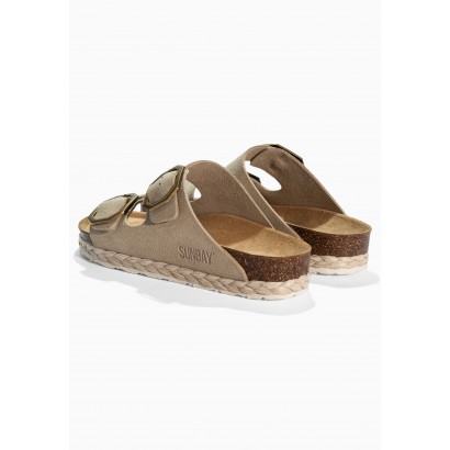 Sandales Turmero Beige en Cuir Suédé