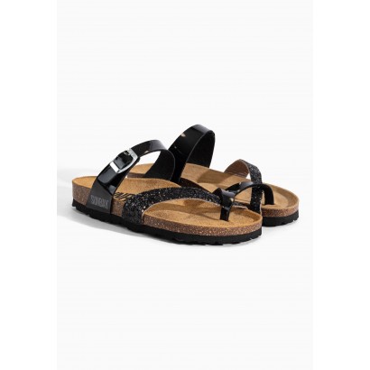 Sandales Tulipe Noir pailletté