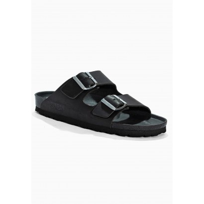 Sandales Trefle Noir en Cuir