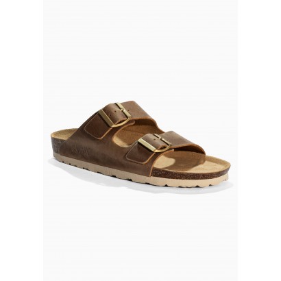 Sandales Trefle Camel en Cuir