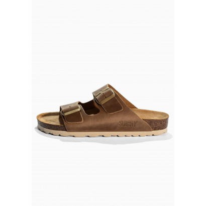 Sandales Trefle Camel en Cuir