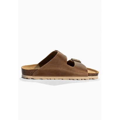 Sandales Trefle Camel en Cuir