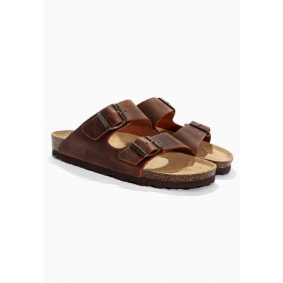 Sandales Trefle Marron en Cuir