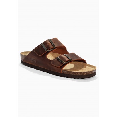 Sandales Trefle Marron en Cuir