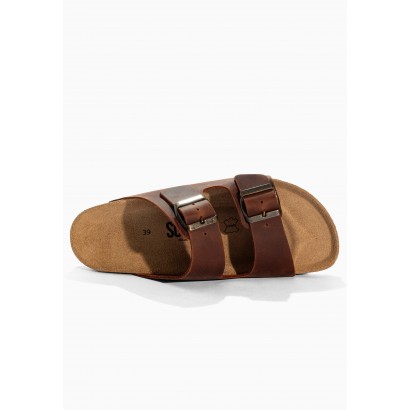 Sandales Trefle Marron en Cuir