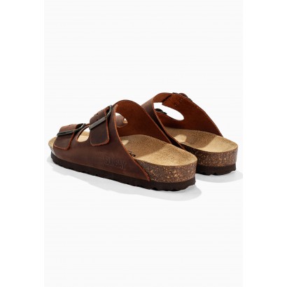Sandales Trefle Marron en Cuir