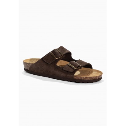 Sandales Trefle Marron en Cuir Suédé