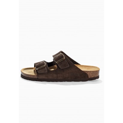 Sandales Trefle Marron en Cuir Suédé