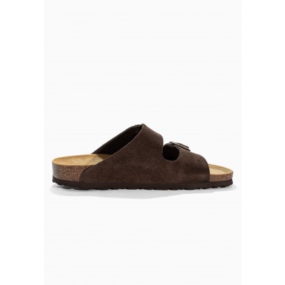 Sandales Trefle Marron en Cuir Suédé