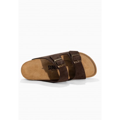 Sandales Trefle Marron en Cuir Suédé