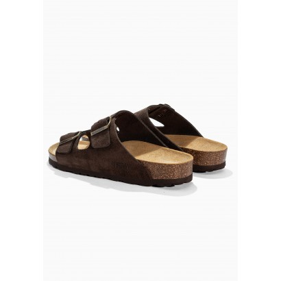 Sandales Trefle Marron en Cuir Suédé
