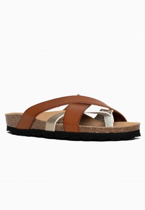 Sandales Ceduna Multibrides Or et tan