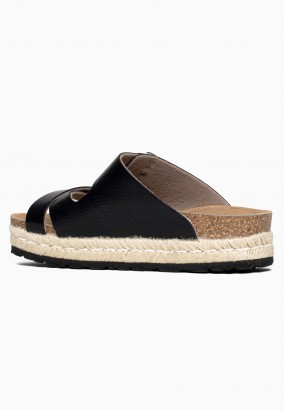 Sandales Moree Rope à plateforme Noir