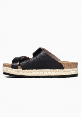 Sandales Moree Rope à plateforme Noir