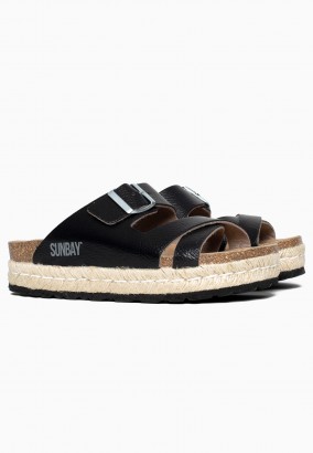 Sandales Moree Rope à plateforme Noir