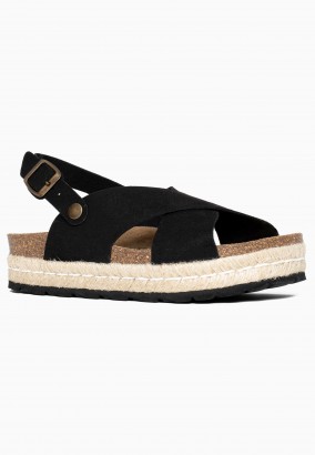 Sandales Avalon à plateforme Noir