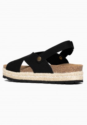 Sandales Avalon à plateforme Noir