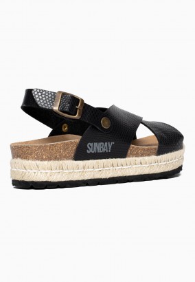 Sandales Avalon à plateforme Noir