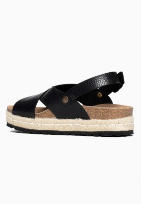 Sandales Avalon à plateforme Noir