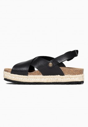 Sandales Avalon à plateforme Noir