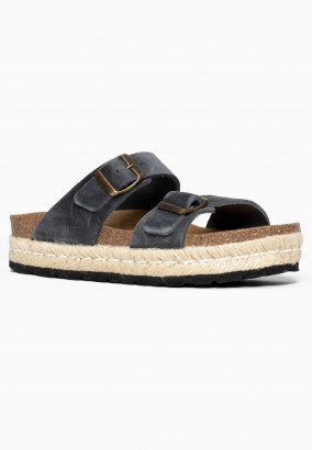 Sandales Orange à plateforme Gris foncé