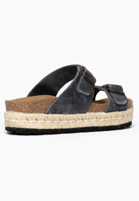 Sandales Orange à plateforme Gris foncé