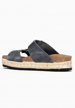 Sandales Orange à plateforme Gris foncé