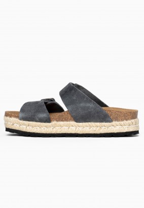 Sandales Orange à plateforme Gris foncé