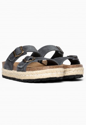 Sandales Orange à plateforme Gris foncé