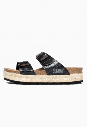 Sandales Orange à plateforme Noir