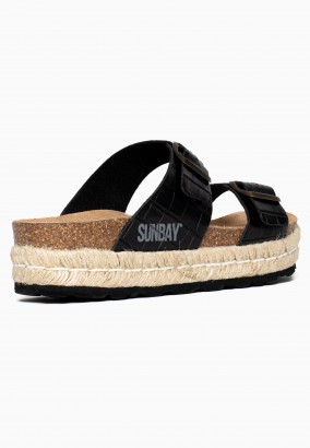 Sandales Orange à plateforme Noir