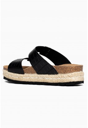 Sandales Orange à plateforme Noir