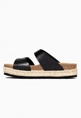 Sandales Orange à plateforme Noir