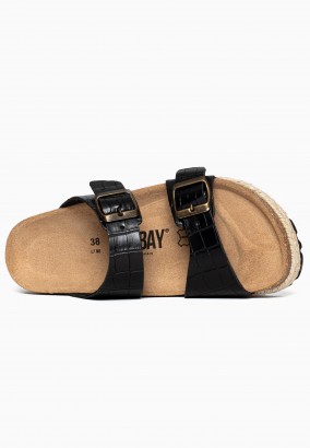 Sandales Orange à plateforme Noir