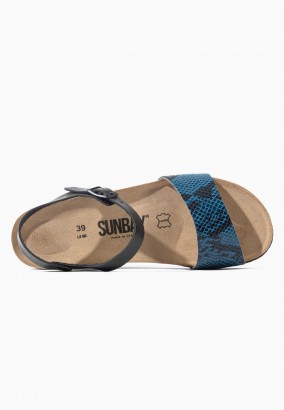 Sandales Esperance Compensées et semi-compensées Noir et bleu python