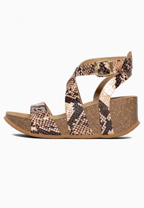 Sandales Boulia Compensées et semi-compensées Beige python