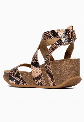 Sandales Boulia Compensées et semi-compensées Beige python