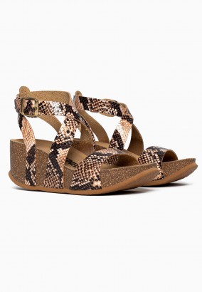 Sandales Boulia Compensées et semi-compensées Beige python