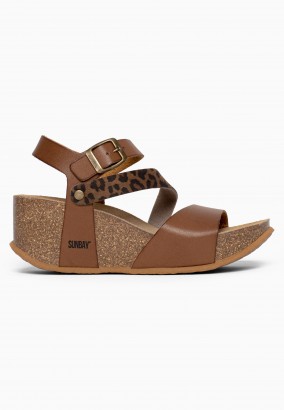 Sandales Cooma Compensées et semi-compensées Camel