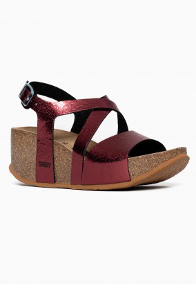 Sandales Adelaide Compensées et semi-compensées Bordeaux