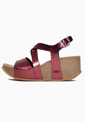 Sandales Adelaide Compensées et semi-compensées Bordeaux