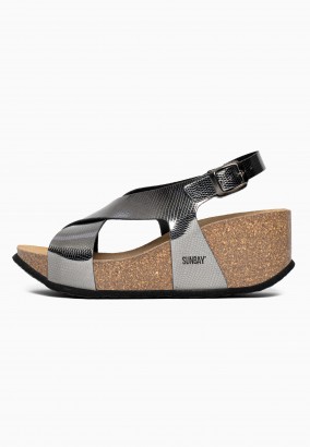 Sandales Pavot Compensées et semi-compensées Pewter