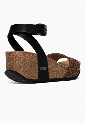 Sandales Peony Compensées et semi-compensées Leopard