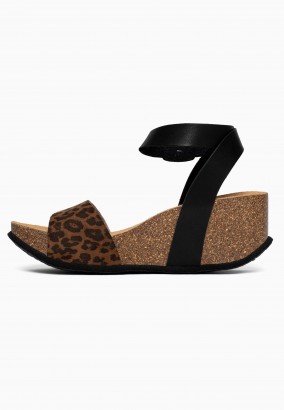 Sandales Peony Compensées et semi-compensées Leopard